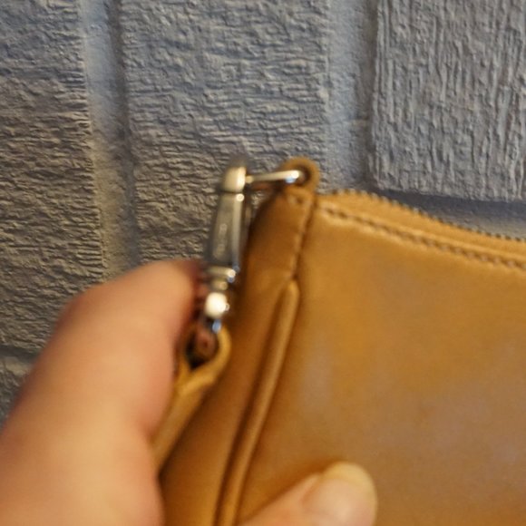 Coach Wristlet in Tan and Charm - Picture 7 of 8